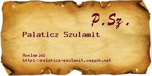 Palaticz Szulamit névjegykártya